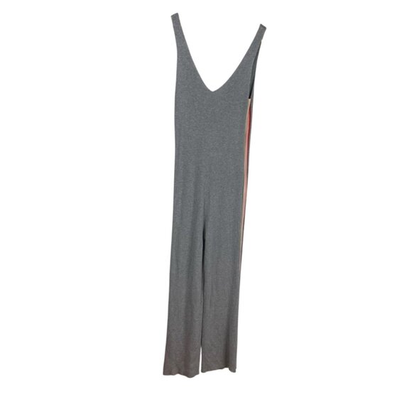 Spiritual Gangster Jumpsuit Romper  Sleeveless Ribbed Side Stripes Gray Size S - Picture 1 of 9